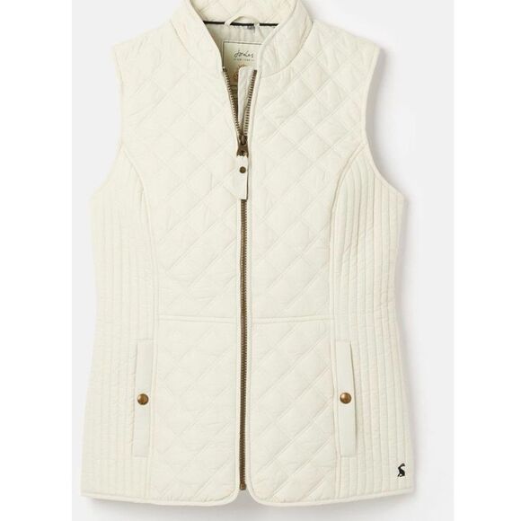 JOULES Minx quilted fitted with pockets puffer vest winter white women’s 4 - Picture 1 of 14